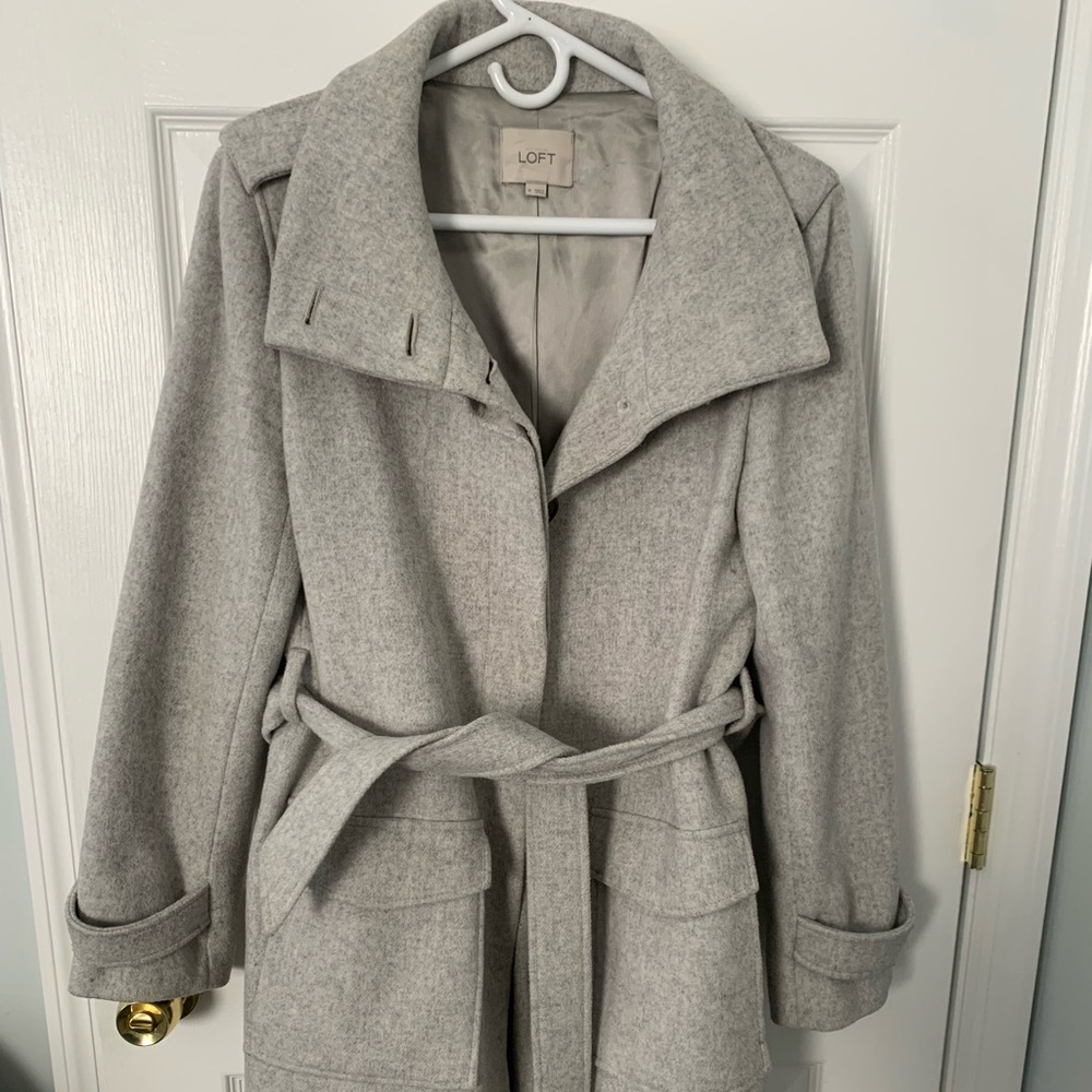 LOFT Funnel Neck Tied Coat